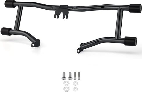MoKitDora Two-Step Crash Bar Engine Guard Highway Footpegs for 1997–2013 Harley Touring Models Road Glide Street Glide Electra Glide Road King, Chrome in Saudi Arabia