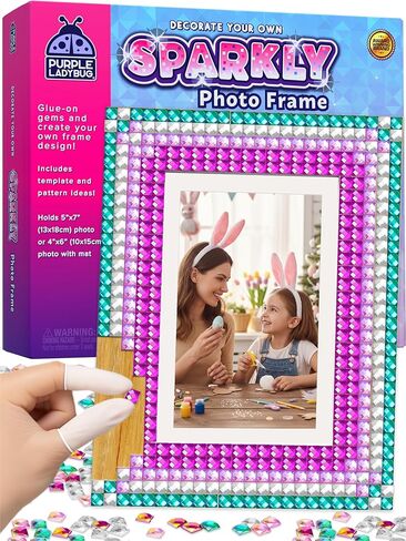 PURPLE LADYBUG Decorate Your Own Kids Picture Frame Craft Kit - Gift for 6 Year Old Girl, Gift for 7 Year Old Girl - Fun DIY Craft Kits for Girls Ages 6-8 Years Old, Arts & Crafts for Kids & Tweens in Kuwait