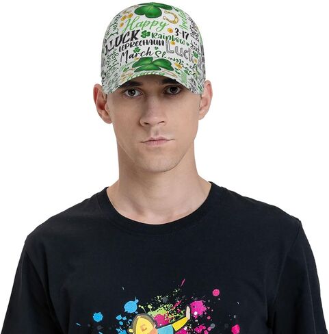 Funny St Patrick's Day Hats Cute Lucky Clover Baseball Cap Adjustable Snapback Hat Cap for Men Women in Kuwait