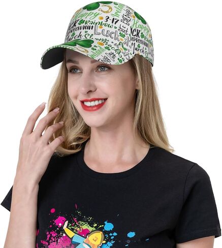 Funny St Patrick's Day Hats Cute Lucky Clover Baseball Cap Adjustable Snapback Hat Cap for Men Women in Kuwait