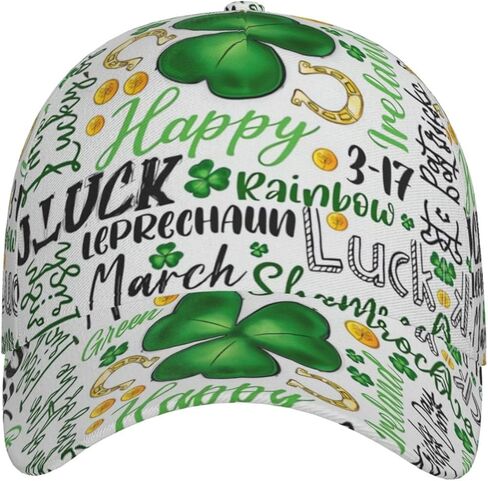 Funny St Patrick's Day Hats Cute Lucky Clover Baseball Cap Adjustable Snapback Hat Cap for Men Women in Kuwait