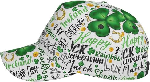 Funny St Patrick's Day Hats Cute Lucky Clover Baseball Cap Adjustable Snapback Hat Cap for Men Women in Kuwait