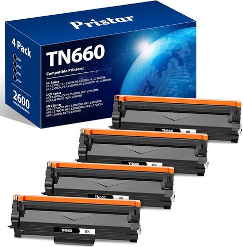 TN660 TN 660 Toner Cartridge Replacement for Brother TN660 TN-660 TN660 TN630 Black High Yield Compatible with Brother MFC-L2700DW HL-L2380DW HL-L2320D HL-L2340DW DCP-L2540DW Printer 4Pack in Kuwait