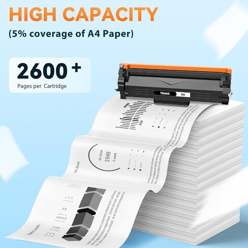 TN660 TN 660 Toner Cartridge Replacement for Brother TN660 TN-660 TN660 TN630 Black High Yield Compatible with Brother MFC-L2700DW HL-L2380DW HL-L2320D HL-L2340DW DCP-L2540DW Printer 4Pack in Kuwait