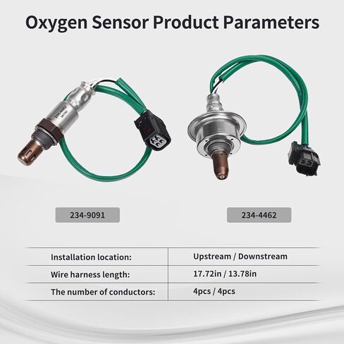 O2 Oxygen Sensor Upstream and Downstream Fits for Honda Accord EX EX-L 2.4L 2008-2012, for Acura TSX 2.4L 2009-2014 Replace 234-9091 234-4462 2PCS in Kuwait