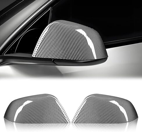 2 PCS Side Mirror Covers Compatible with Tes-la Model 3 2017 2018 2019 2020 2021 2022 2023 2024 2025, Left & Right Side Rearview Mirror Guard Cover, Mirror Cap, Gloss Black in Saudi Arabia