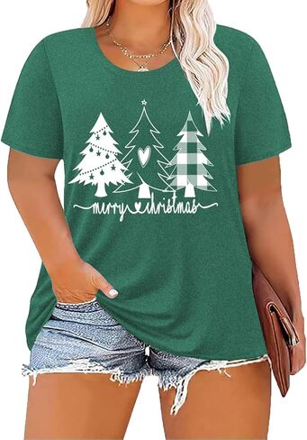 Women's Plus Size St Patricks Day T-Shirt Women Lucky Clover Graphic Irish Tee Casual Short Sleeve Graphic Tees in Saudi Arabia