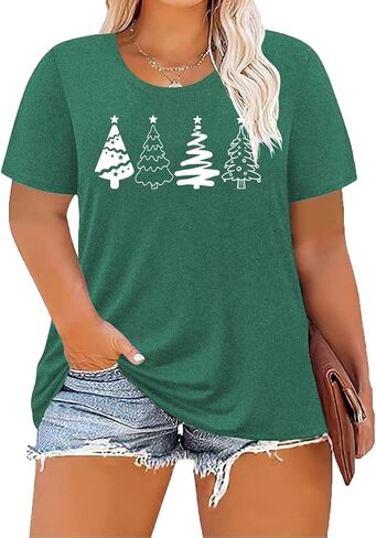 Women's Plus Size St Patricks Day T-Shirt Women Lucky Clover Graphic Irish Tee Casual Short Sleeve Graphic Tees in Saudi Arabia