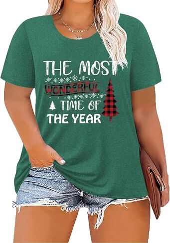 Women's Plus Size St Patricks Day T-Shirt Women Lucky Clover Graphic Irish Tee Casual Short Sleeve Graphic Tees in Saudi Arabia