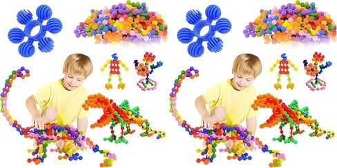 Kids Building Blocks STEM Toys, 120 PCS Create Puzzle Plastic Building Sets That Bends - Safe Material - Toddler Educational Interlocking Toy for Girls and Boys Aged 3+ in Saudi Arabia