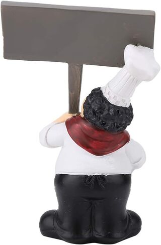 Chef Figurines Kitchen Decor, Holding Welcome Board Chef Decorative Figurine French Chef Sculpture Cook Statue Modern Desktop Statue Ornament for Home Bar Coffee Shop Decor in Kuwait