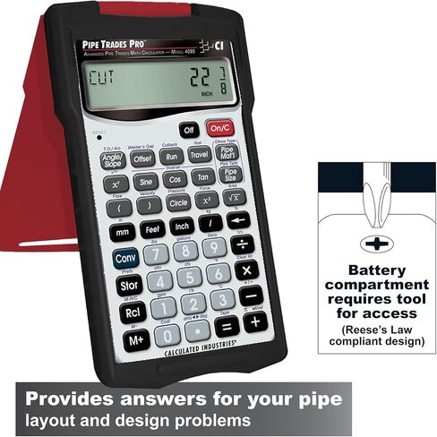 Calculated Industries 4095 Pipe Trades Pro Advanced Pipe Layout and Design Math Calculator Tool for Pipefitters, Steamfitters, Sprinklerfitters and Welders | Built-in Pipe Data for 7 Materials , White in Kuwait