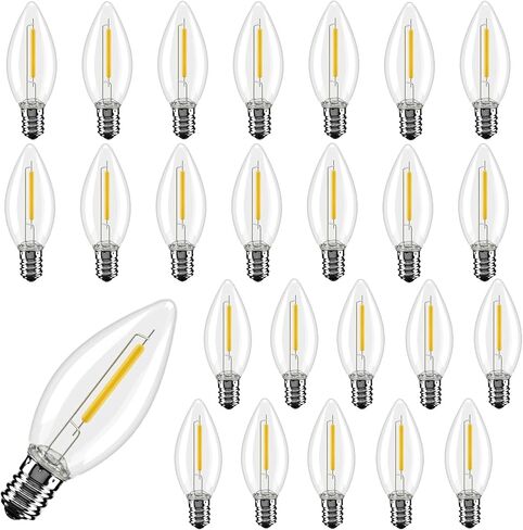 25Pack ST40 LED Replacement Light Bulbs,Vintage Edison Waterproof Shatterproof Dimmable E17 LED Bulbs for Indoor Outdoor Patio Wedding String Lights,0.6 Wat, Warm White, 2700K in Saudi Arabia