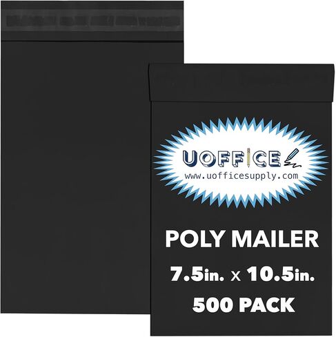 رسائل بريد بولي ملونة، أسود، 7.5 بوصة × 10.5 بوصة، حزمة من 500، أكياس بريد بولي، أكياس بولي للتغليف، أكياس شحن ذاتية الغلق، بريد بولي، أكياس بريد الملابس in Kuwait