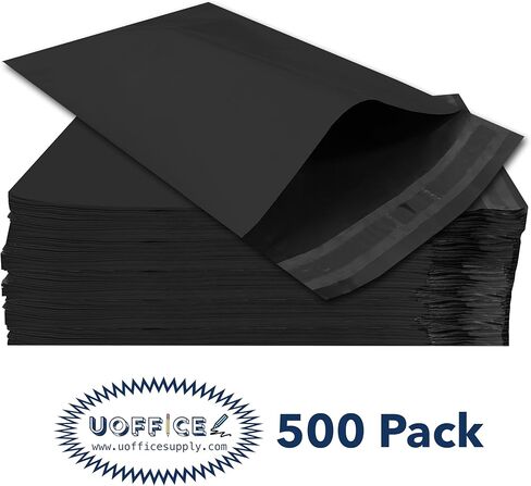 رسائل بريد بولي ملونة، أسود، 7.5 بوصة × 10.5 بوصة، حزمة من 500، أكياس بريد بولي، أكياس بولي للتغليف، أكياس شحن ذاتية الغلق، بريد بولي، أكياس بريد الملابس in Kuwait