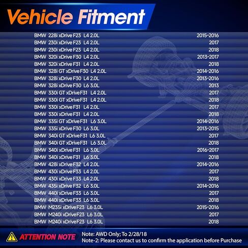 938-277 Front Drive Shaft Prop Shaft Driveshaft Assembly Fit for BMW 228i 230i 320i 328i 330i 335i 340i 428i 430i 440i M235i M240i -xDrive/GT xDrive - AWD, Replace# 26209425910, 26208626955 in Kuwait