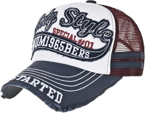 WITHMOONS Vintage Baseball Cap Meshed Distressed Trucker Hat KR1251 in Saudi Arabia