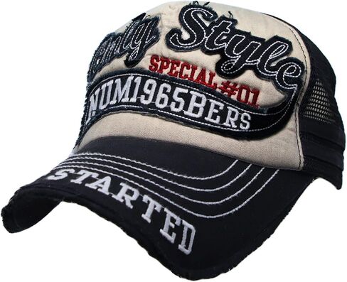 WITHMOONS Vintage Baseball Cap Meshed Distressed Trucker Hat KR1251 in Saudi Arabia