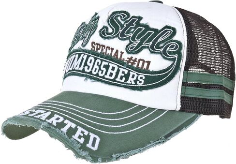WITHMOONS Vintage Baseball Cap Meshed Distressed Trucker Hat KR1251 in Saudi Arabia