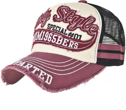 WITHMOONS Vintage Baseball Cap Meshed Distressed Trucker Hat KR1251 in Saudi Arabia