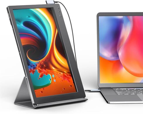 موسع شاشة الكمبيوتر المحمول L2 المحمول بشاشة تعمل باللمس مع مكبر صوت، شاشة 13 بوصة IPS 60 هرتز، منافذ Type-C/HDMI، مسند داعم، متوافق مع نظام التشغيل Mac OS/Windows/Chrome/Android Phone/Switch in Kuwait