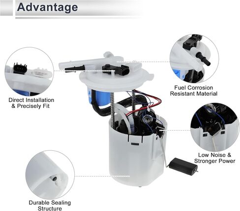 Electric Fuel Pump Assembly for Chevy HHR 2009 2010 2011 L4 2.2L 2.4L Flex Fuel Filter Pump Module with Inlet Strainer No.19179948/E3806M in Saudi Arabia