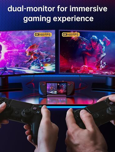 Steam Deck Dock 4K 60Hz, 6-in-1 Docking Station Compatible with Lenovo Legion Go, Steam Deck OLED, ASUS ROG Alloy, Steam Deck Accessories with 3 USB-A 3.0, 100W PD, 1000M RJ45, Aluminum Alloy Shell in Kuwait