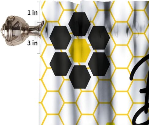 Bee Happy Curtain Valance, Yellow Sweet Honey White Daisy Kitchen Short Window Treatment for Dining Room Living Room Bedroom, 54x18Inch in Saudi Arabia
