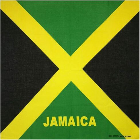 Jamaica Unisex Square Bandanas otton Hair Scarf r Motorcycle Neckerchief Hip-Hop Headwrap Patriotic Accessory Cotton in Kuwait
