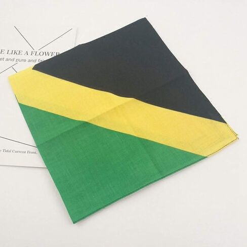 Jamaica Unisex Square Bandanas otton Hair Scarf r Motorcycle Neckerchief Hip-Hop Headwrap Patriotic Accessory Cotton in Kuwait