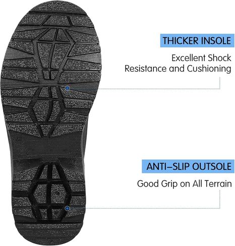 DKSUKO Men's Waterproof Neoprene Ankle Boots,Durable Insulated Rubber Slip On Water Deck Boots,Outdoor Rain Footwear,Anti-Slip Mud Shoes in Saudi Arabia