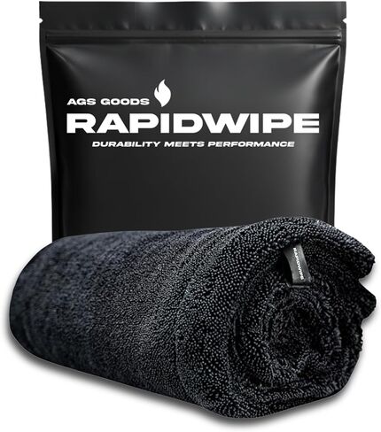 RAPIDWIPE 24" x 36" Ultra Drying Towel 1300 GSM Twisted Loop Microfiber, Super Absorbent, No Streaks or Lint, Double Sided – Reusable Car Wash Towel, Auto Detailing Cloth, in Saudi Arabia