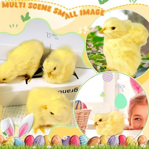 Bbiamsleep 5 Pcs Easter Chick Figurine for Spring Photo Props Basket Easter Chicken Decoration Party Gift in Kuwait