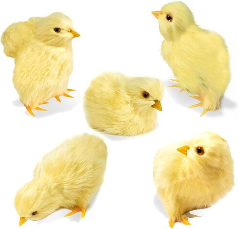 Bbiamsleep 5 Pcs Easter Chick Figurine for Spring Photo Props Basket Easter Chicken Decoration Party Gift in Kuwait