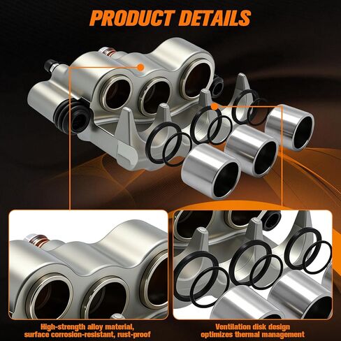 قطعتان من ماسك الفرامل الأمامية مع وسادات ملبدة، متوافقة مع 2016-2021 Polaris RZR-Turbo، 20-22 RZR-PRO-XP General-XP-4-1000، استبدل OE# 1912473 1912474 1913239 1913240 in Kuwait