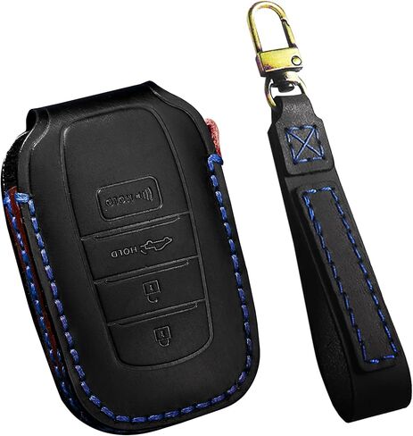 SENSHINE Key Fob Cover for Toyota Tundra Accessories 2026 2022-2025 Sequoia 2023-2026 Camry 2025 2026 Grand Highlander/Tacoma 2024-2026 Crown 2023+ Key Fob Case Shell Protect Key Cover (Blue Stitch) in Kuwait