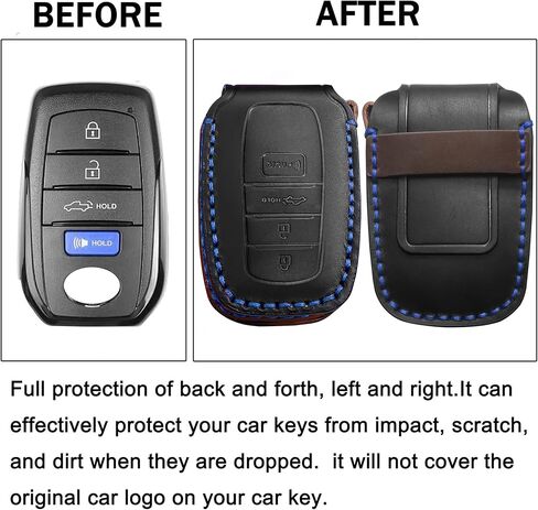 SENSHINE Key Fob Cover for Toyota Tundra Accessories 2026 2022-2025 Sequoia 2023-2026 Camry 2025 2026 Grand Highlander/Tacoma 2024-2026 Crown 2023+ Key Fob Case Shell Protect Key Cover (Blue Stitch) in Kuwait