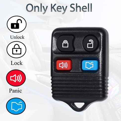 Key Fob Shell Case Replacement for Ford Mustang Focus Taurus Escape Explorer Expedition Edge Lincoln Town Car Mercury 1999-2014 Remote Control Replacement CWTWB1U311 Pad Cover (Set of 2) in Kuwait