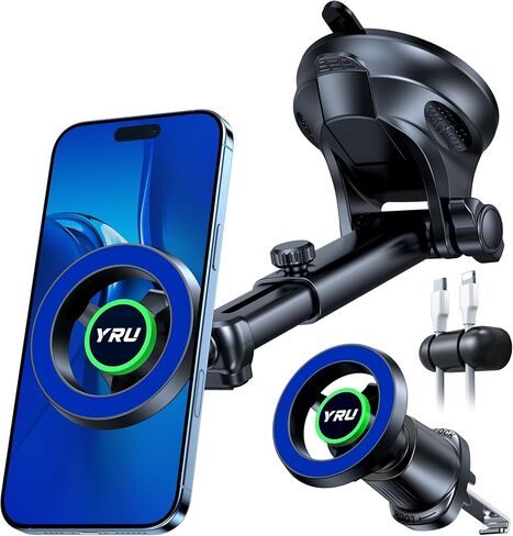 YRU Magnetic Phone Holder for Car, Strongest Magnet Universal Cellphone Mount for MagSafe Car Mount, 360 Adjustable Air Vent Cradle for iPhone 15 14 13 12 Pro Max Plus Mini Android,Orange in Saudi Arabia