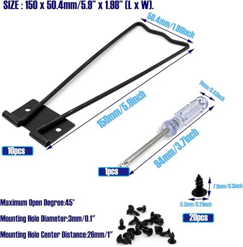 10 قطع من حامل إطار الصورة الحديدي وحامل خلفي، إطار معدني أسود مع 20 قطعة براغي و1 قطعة مفك براغي للرسم والحرف اليدوية وحامل عرض الطاولة (أسود) in Kuwait