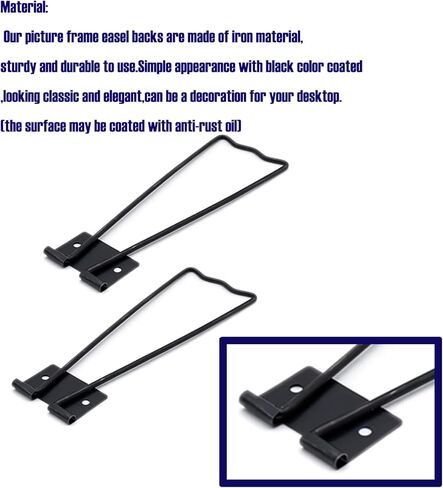 10 قطع من حامل إطار الصورة الحديدي وحامل خلفي، إطار معدني أسود مع 20 قطعة براغي و1 قطعة مفك براغي للرسم والحرف اليدوية وحامل عرض الطاولة (أسود) in Kuwait