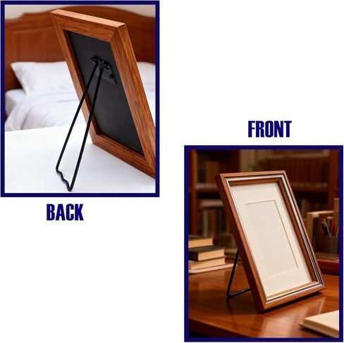 10 قطع من حامل إطار الصورة الحديدي وحامل خلفي، إطار معدني أسود مع 20 قطعة براغي و1 قطعة مفك براغي للرسم والحرف اليدوية وحامل عرض الطاولة (أسود) in Kuwait