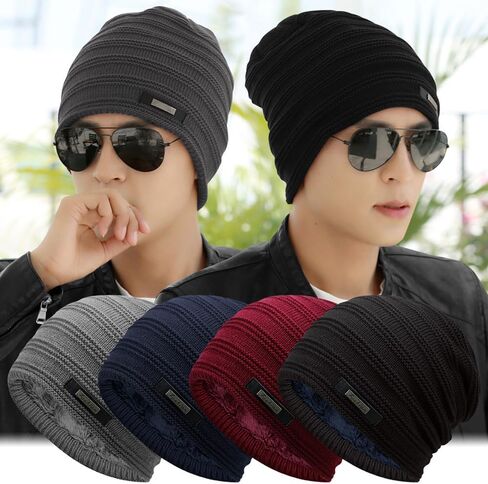 Beanie for Men Women Cuffed Thick Knitted Unisex Winter Hat Beanies Skull Cap in Saudi Arabia