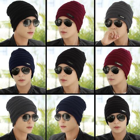 Beanie for Men Women Cuffed Thick Knitted Unisex Winter Hat Beanies Skull Cap in Saudi Arabia