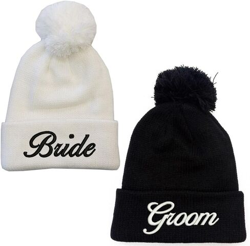 العروس والعريس قبعة صغيرة بيضاء سوداء بوم بوم in Kuwait