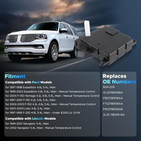 HVAC Heater Blend Door Actuator Compatible with Ford F-150 1997-2003, F-250 97-1999, Expedition 97-2002, Lobo 2001-03, for Lincoln Navigator 1999-2002 Main Replaces 604-205 XL3Z19E616BA in Kuwait