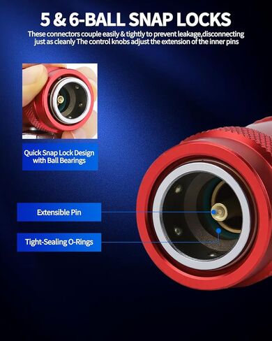 R1234yf Quick Coupler Adapter Kit, Quick Connect R1234yf Adapters & AC Hose Fitting Connectors, High/Low R1234yf Adapter for Air Conditioning Evacuation and Recharging, Conditioning Line Repair Tools in Kuwait