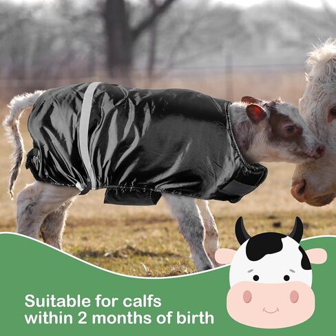 Dunzy 4 Pcs Winter Calf Blanket Calf Warm Clothes Waterproof Calf Warming Blanket Windproof Calf Jacket Livestock Calf Saver Coat for Keeping Cow Warm Thickened Belly Protection (Heavy Fleece Style) in Kuwait