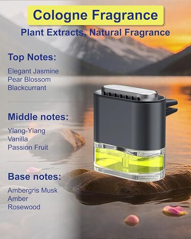 Car air freshener, Long-Lasting Fragrance with Essential Oils, Equipped with 2 Fragrance Sticks, car Vent Clip, Essential Oil Aromatherapy Diffuser Suitable for Men and Women, Cologne in Saudi Arabia