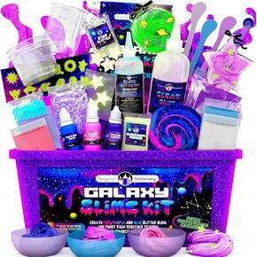 Original Stationery Galaxy Slime Kit, Fun Slime Set with Glow in The Dark Stickers and Glow in The Dark Powder to Make Glitter Slime & Galactic Slime! in Kuwait